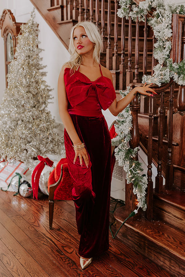 Holiday Party Velvet Jumpsuit in Wine M / Wine Holiday Party Velvet Jumpsuit in Wine M / Wine