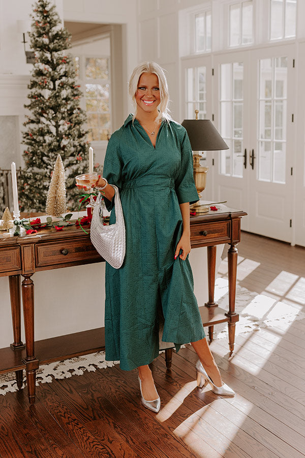 hunter green wrap dress LORELEI WRAP DRESS- HUNTER GREEN Mrs. Blush