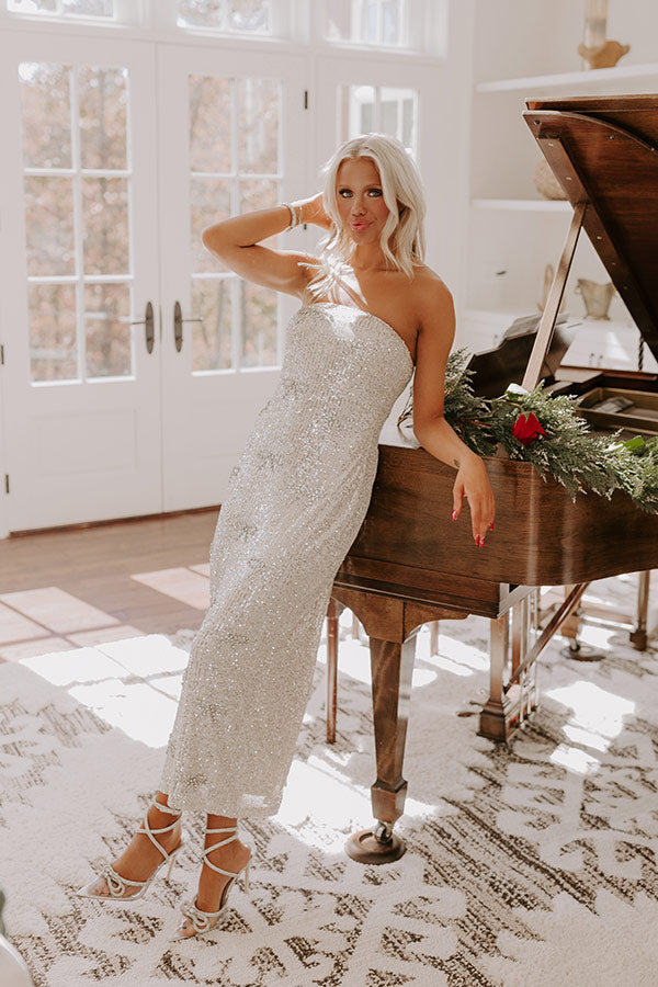 Coquette Crush Sequin Maxi Dress in Champagne M / Champagne Coquette Crush Sequin Maxi Dress in Champagne M / Champagne