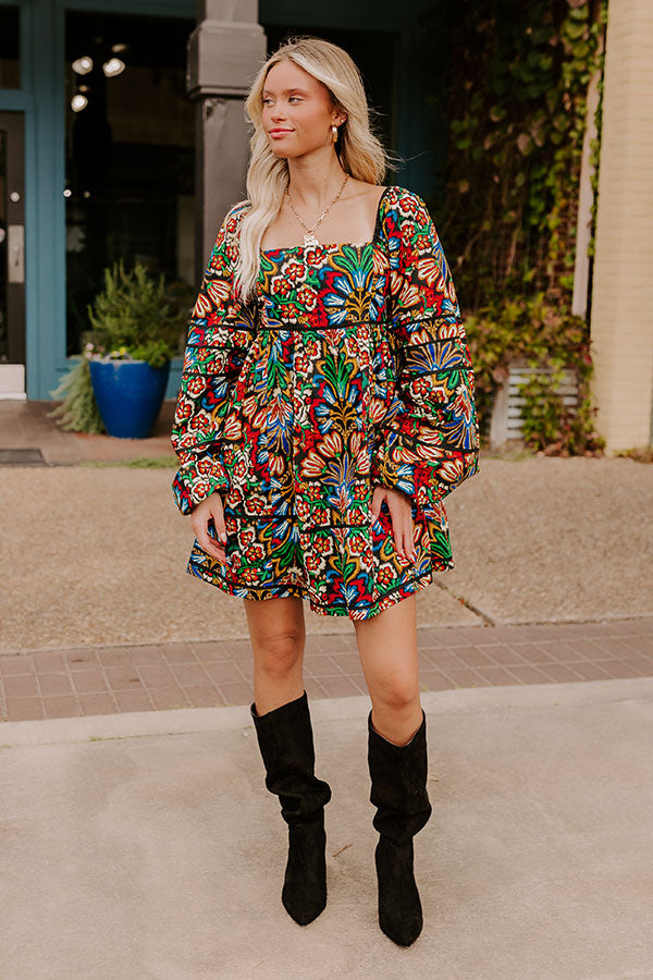 Sweet Embrace Floral Mini Dress S / Black Sweet Embrace Floral Mini Dress S / Black