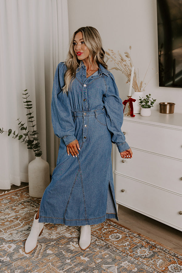 denim dress city chic CITY CHIC Women's Kaitlyn Denim Midi Dress