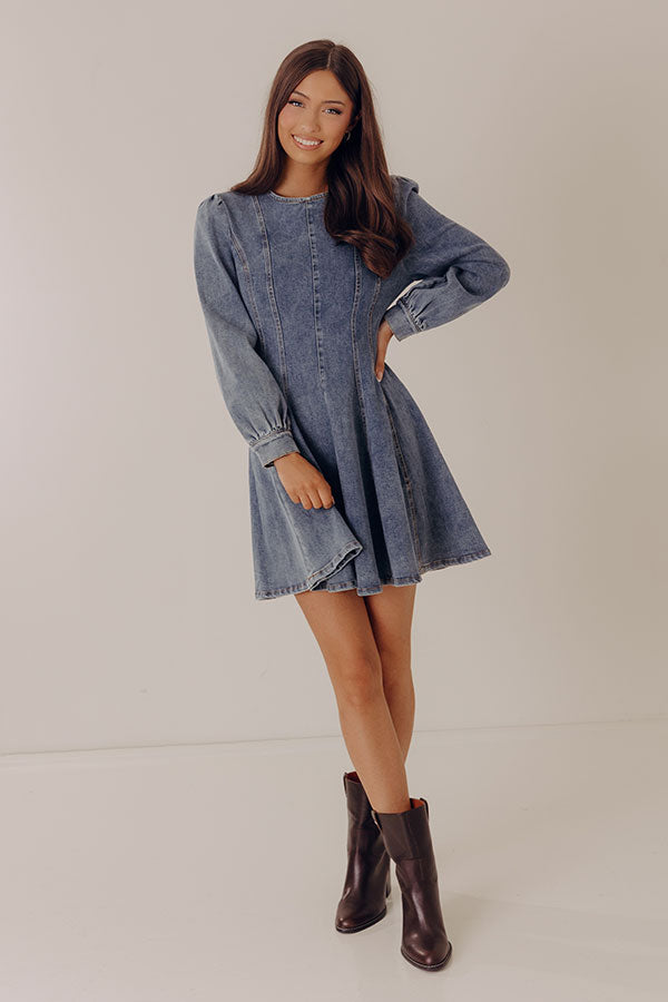 Denim Dreams Mini Dress M / Denim medium wash