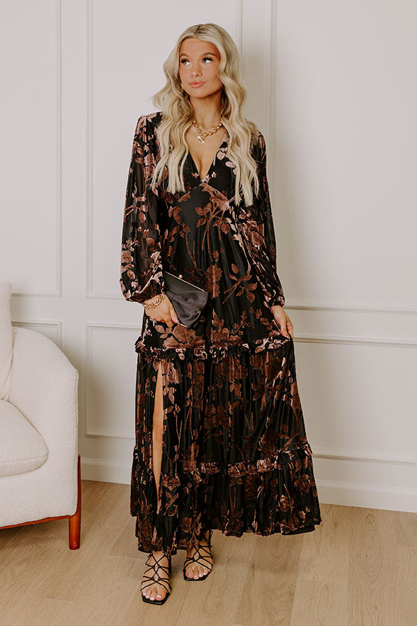 Moonlit Rendezvous Velvet Burnout Maxi Dress in Black Impressions Online Boutique Moonlit Rendezvous Velvet Burnout Maxi Dress in Black Impressions Online Boutique
