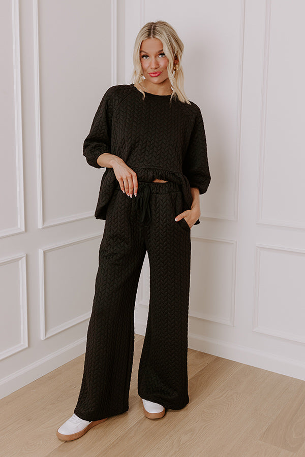 Chic A La Mode High Waist Knit Pants in Black M / Black Chic A La Mode High Waist Knit Pants in Black M / Black