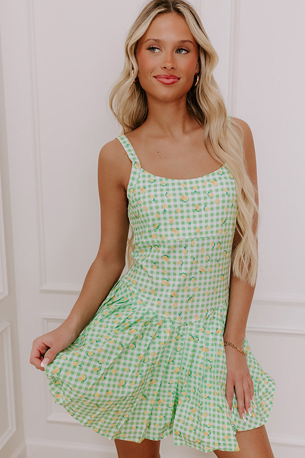 French Market Stroll Athleisure Mini Dress in Lime S / Lime French Market Stroll Athleisure Mini Dress in Lime S / Lime