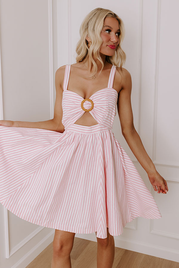 Stripe A Pose Cut Out Mini Dress XL / Pink Stripe A Pose Cut Out Mini Dress XL / Pink