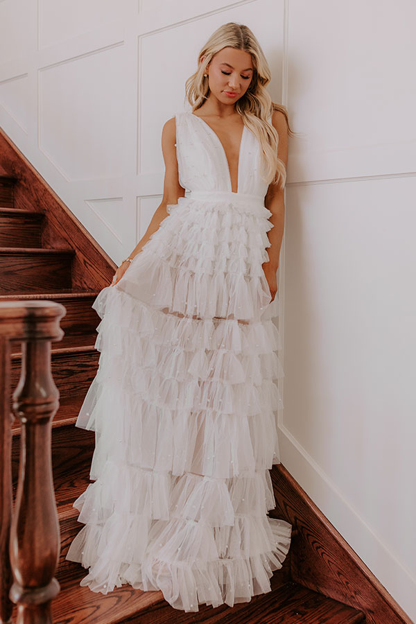 Falling For You Pearl Embellished Maxi Dress Falling For You Pearl Embellished Maxi Dress