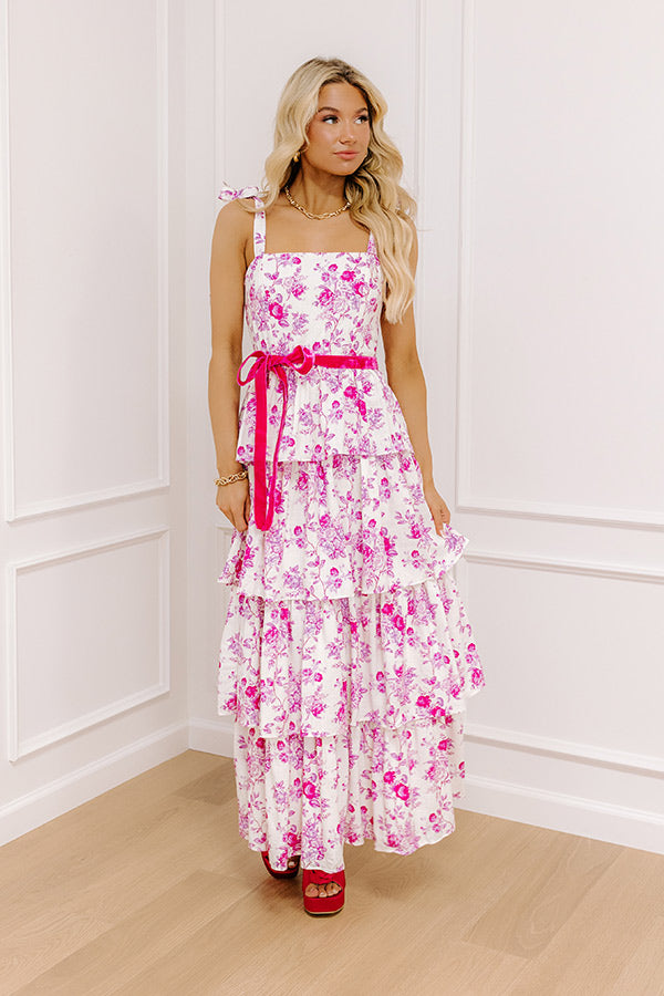 Feeling Dreamy Floral Tiered Maxi Dress in Fuchsia L / Fuchsia Feeling Dreamy Floral Tiered Maxi Dress in Fuchsia L / Fuchsia