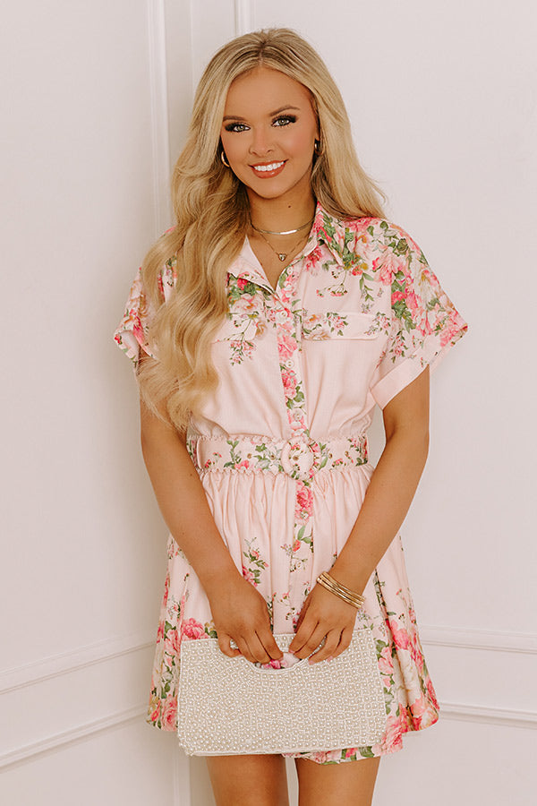 peach dress casual Garden Party Chic Button Down Mini Dress in Peach – Impressions Online Boutique