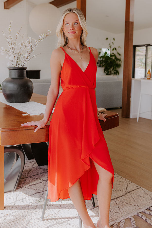 Cocktails First Midi Dress in Red S / Red Cocktails First Midi Dress in Red S / Red