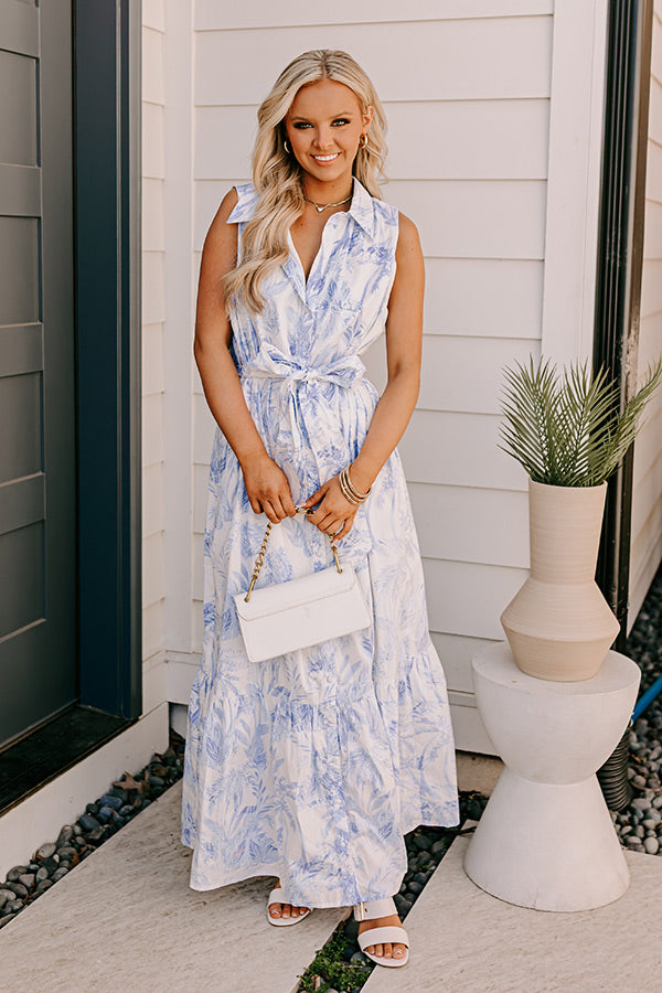 Boardwalk Stroll Floral Maxi Dress in Sky Blue Boardwalk Stroll Floral Maxi Dress in Sky Blue