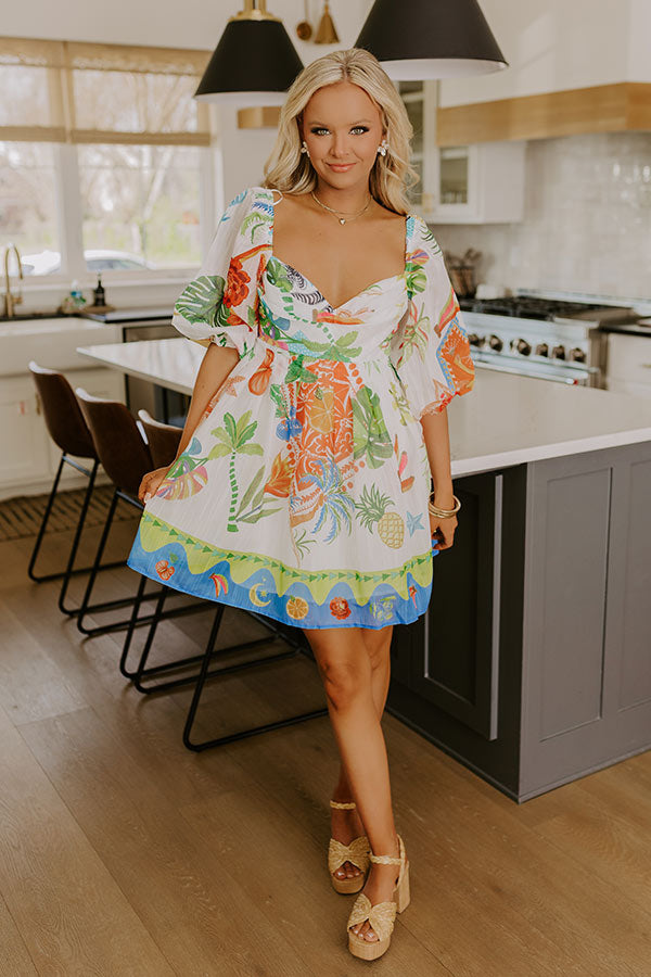 tropical short dress Tropical Daydream Mini Dress M / ivory