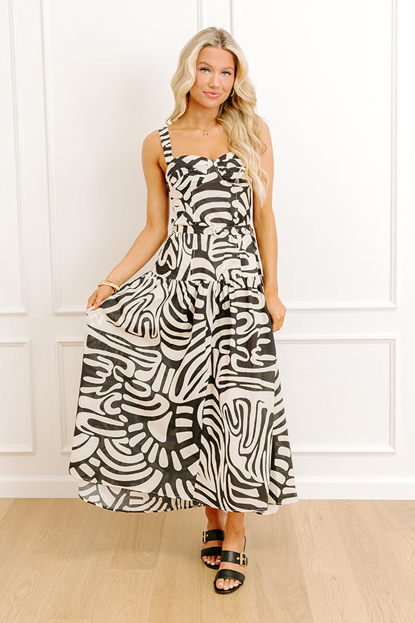 miami midi dress Meet Me in Miami Tropical Motif-Print Midi Dress Soft Pink / M
