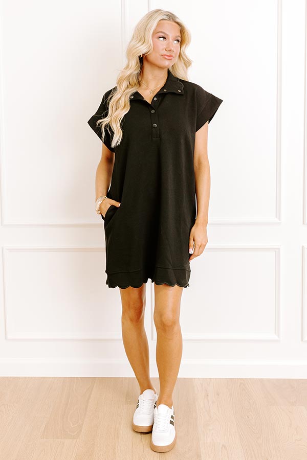 black dress for brunch Pact Coastal Double Gauze Beach To Brunch Dress Black XXS