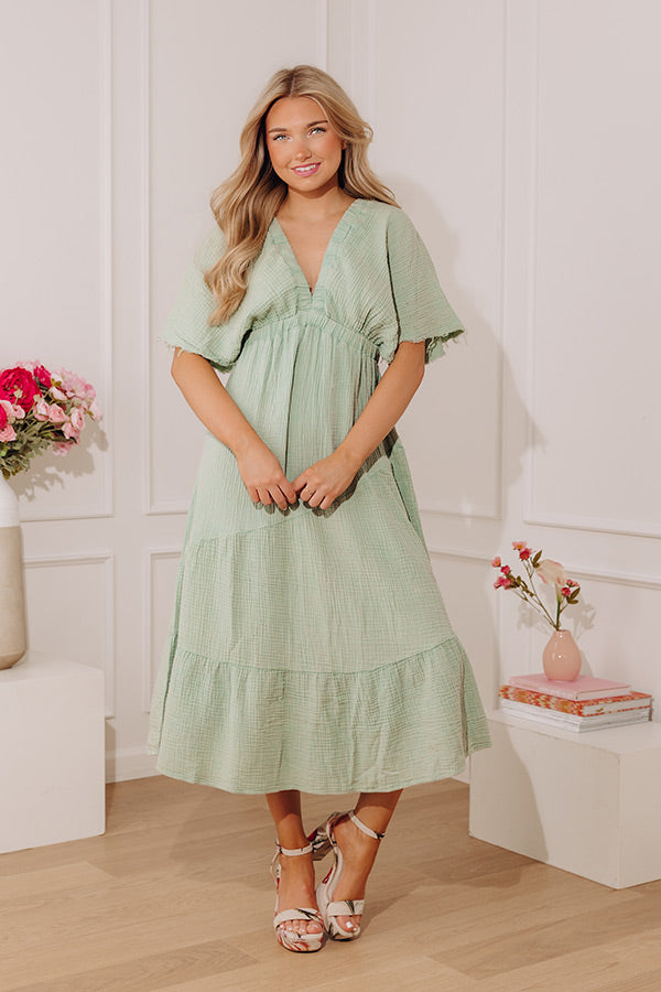 Pursuit Of Happiness Midi Dress in Sage S / Sage Pursuit Of Happiness Midi Dress in Sage S / Sage