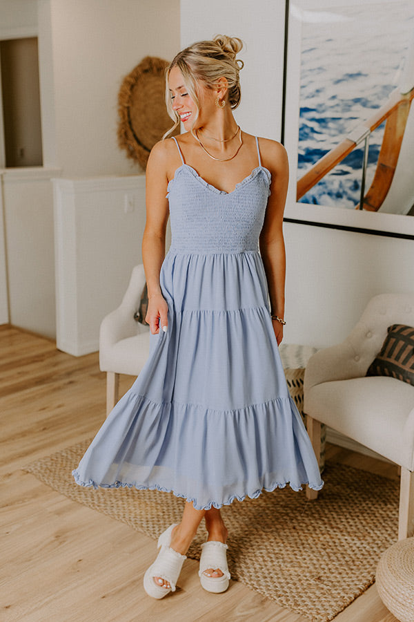 Sweet And Gentle Chiffon Midi Dress in Airy Blue L / Airy Blue Sweet And Gentle Chiffon Midi Dress in Airy Blue L / Airy Blue