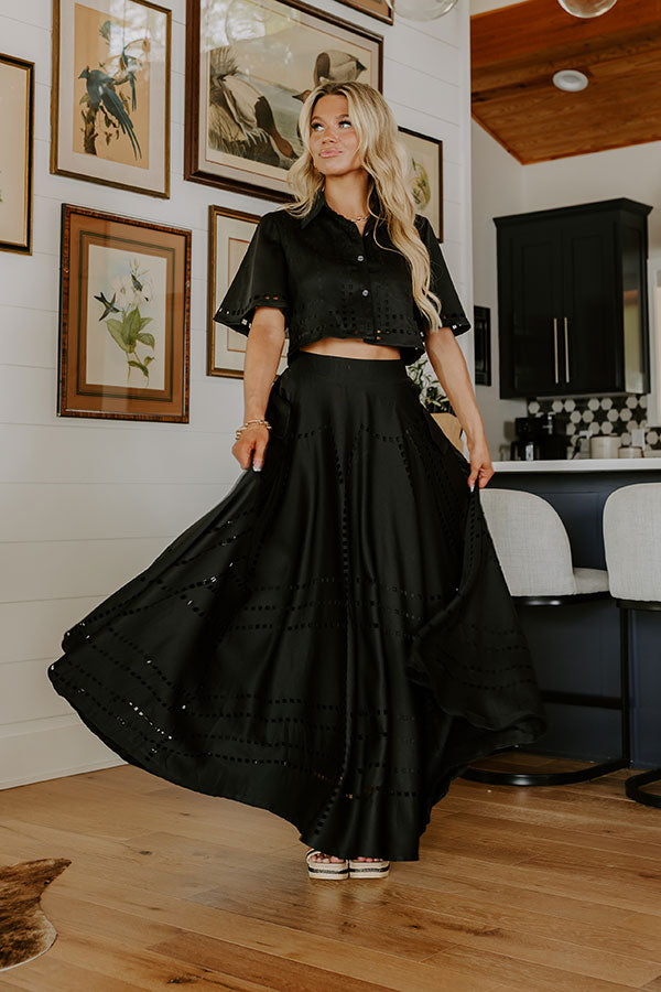 Vineyard Cutie High Waist Cut Out Maxi Skirt