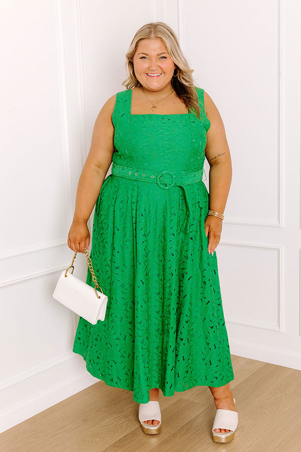 Charmed to Meet You Lace Midi Dress Curves 2XL / Kelly-Green Charmed to Meet You Lace Midi Dress Curves 2XL / Kelly-Green