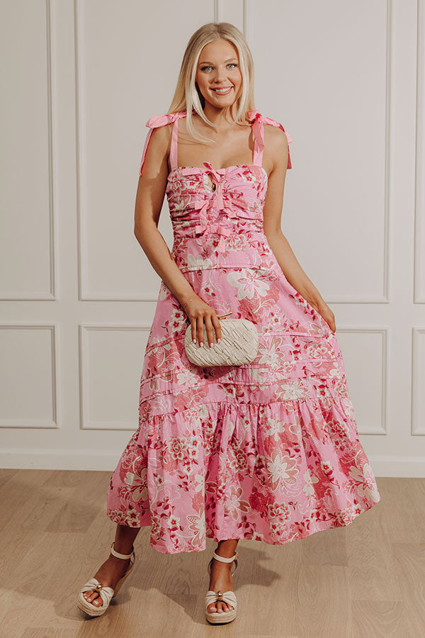 Sunny Blooms Floral Midi Dress M / Pink Sunny Blooms Floral Midi Dress M / Pink