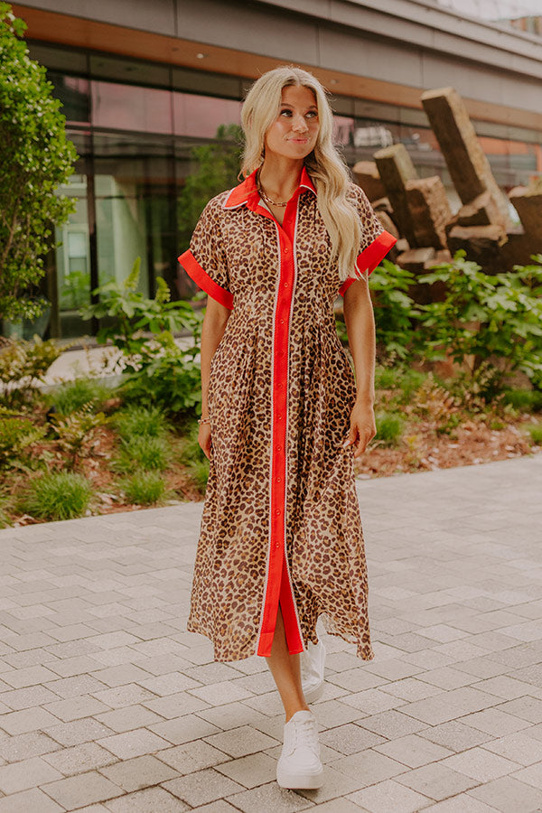 Chic Statement Button Down Midi Dress