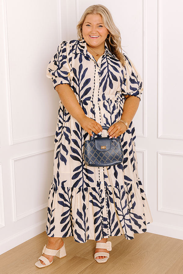 Tropical Getaway Button Down Midi Dress Curves  Impressions Online Boutique