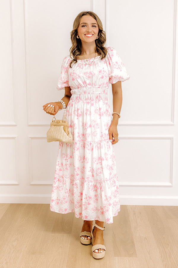 Sweet Pea Floral Midi Dress M / Pink Sweet Pea Floral Midi Dress M / Pink