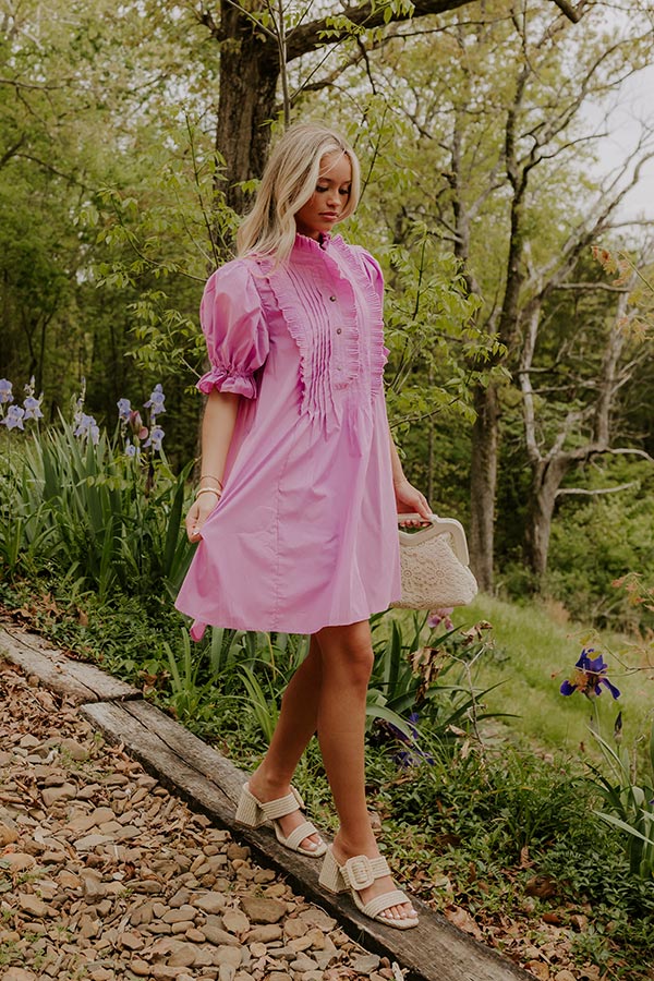 purple pleated mini dress Eva Strapless Drop Waist Pleated Mini Dress