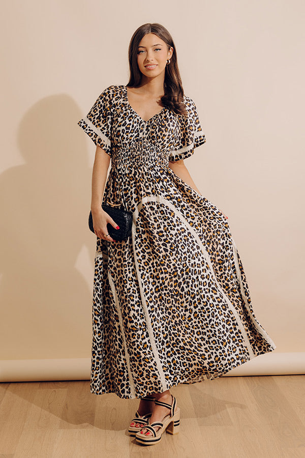 black and leopard maxi dress Benito Maxi Dress Black Leopard