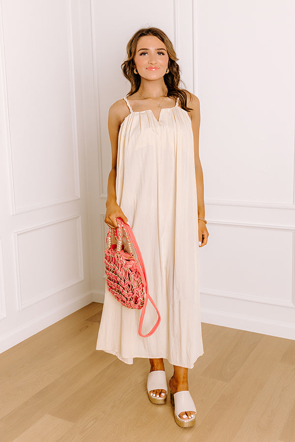 Villa Views Midi Dress in Champagne Impressions Online Boutique Villa Views Midi Dress in Champagne Impressions Online Boutique