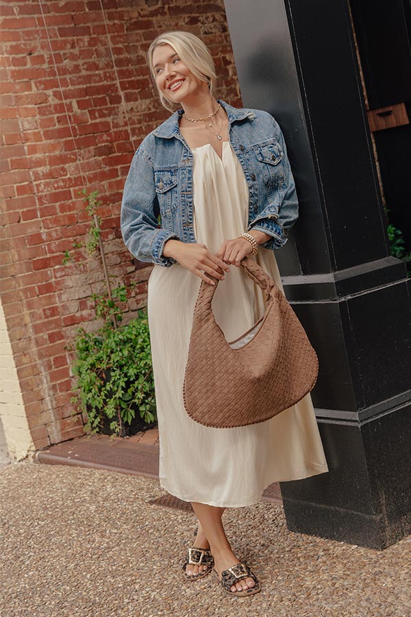 Villa Views Midi Dress in Champagne – Impressions Online Boutique