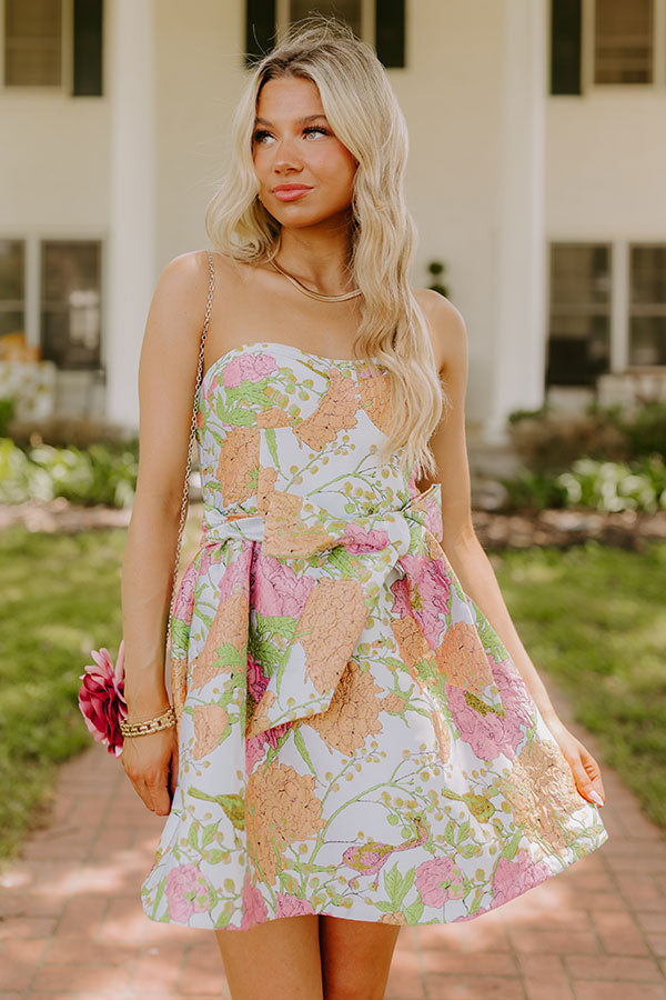 Botanical Belle Jacquard Mini Dress