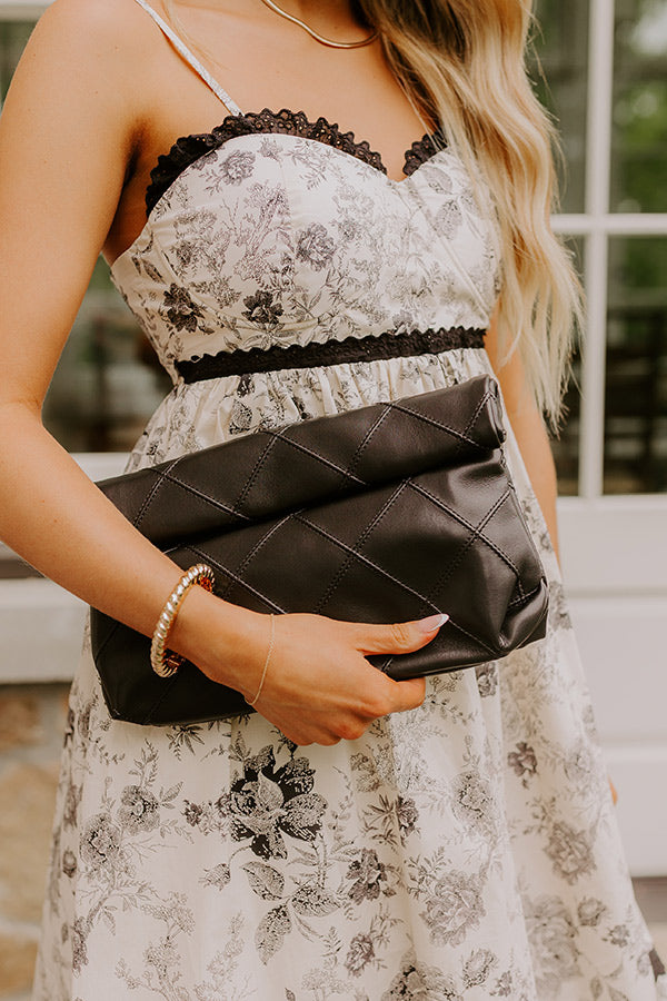 Posh Mode Faux Leather Clutch in Black Posh Mode Faux Leather Clutch in Black