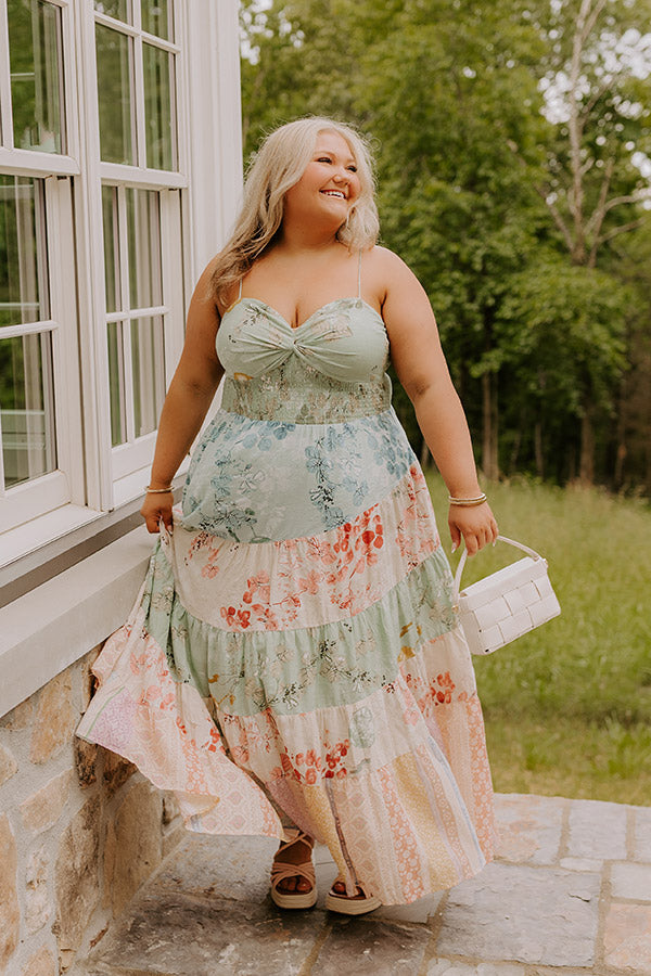 Whisk Me Away Floral Tiered Maxi Dress Curves Whisk Me Away Floral Tiered Maxi Dress Curves