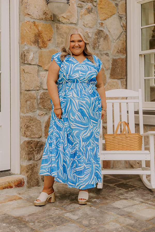 Ocean Whisper Midi Dress Curves 3XL / ocean-blue Ocean Whisper Midi Dress Curves 3XL / ocean-blue