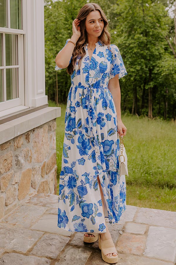 Catalina Island Views Floral Maxi Dress S / blue Catalina Island Views Floral Maxi Dress S / blue