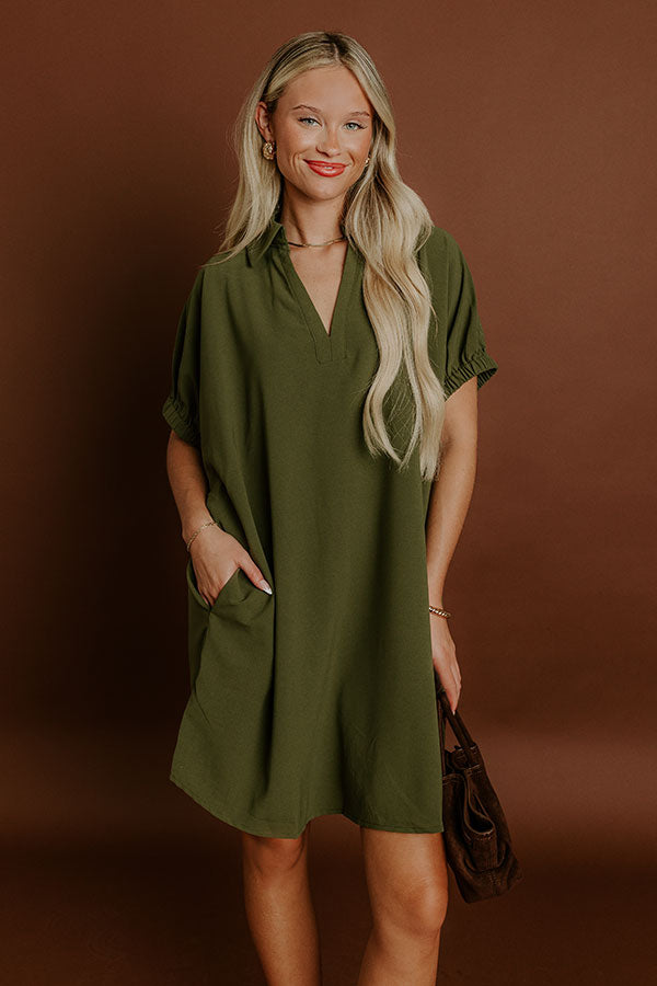 Broadway Muse Mini Dress in Olive L / Olive