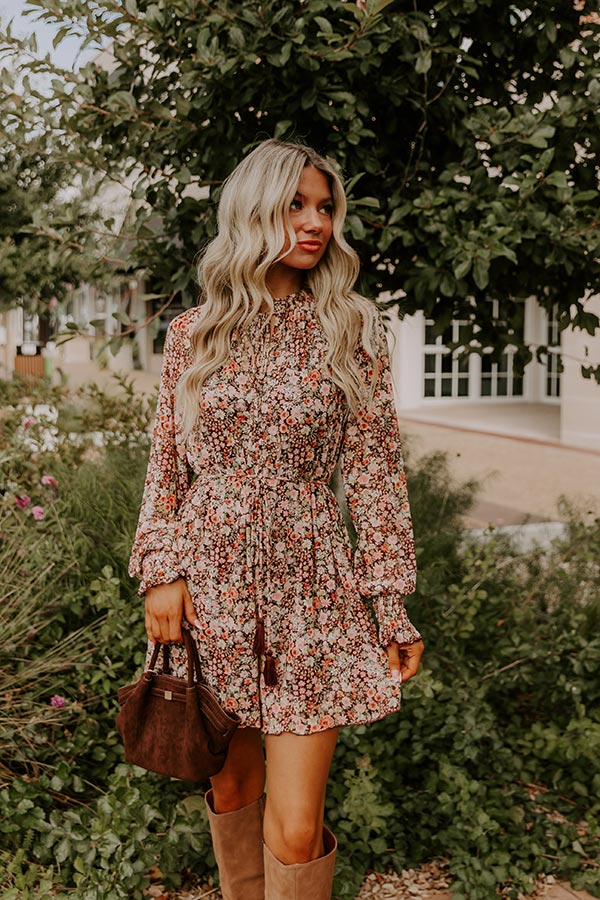Blooming Personality Floral Mesh Romper S / chestnut