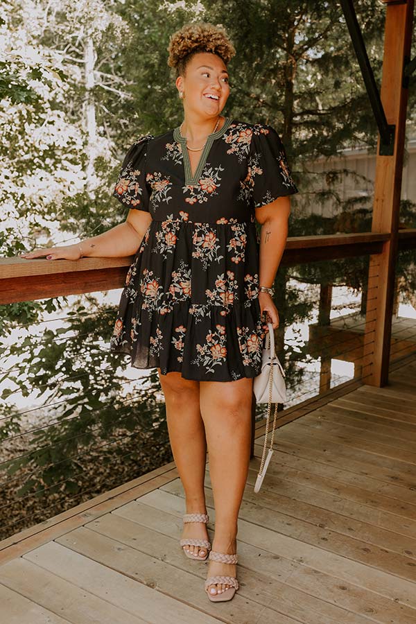 spring floral mini dress Honey Pink Floral Print Mini Dress - US 18