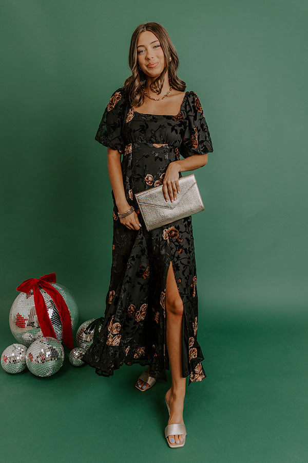 Brownstone Bliss Velvet Burnout Maxi Dress in Black M / Black Brownstone Bliss Velvet Burnout Maxi Dress in Black M / Black
