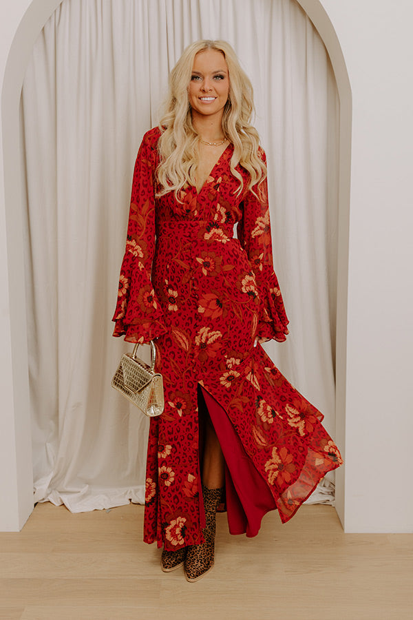 red leopard maxi dress Glamorous Red Leopard Maxi Dress by Miss Circle