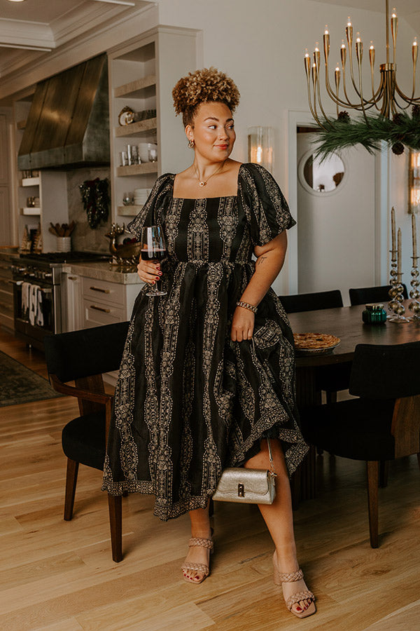 Evening at the Estate Floral Midi Dress Curves