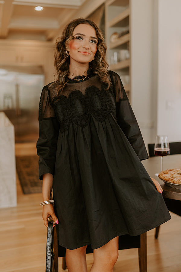Chic Agenda Lace Applique Mini Dress in Black S / Black Chic Agenda Lace Applique Mini Dress in Black S / Black