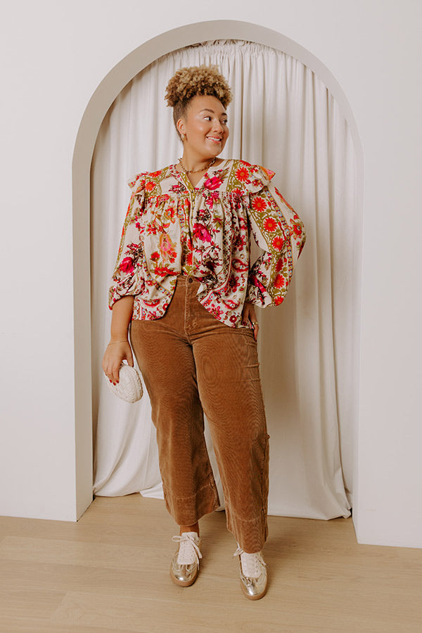 RISEN Kinsley High Waist Corduroy Wide Leg Pants in Chocolate Curves 2XL / Chocolate RISEN Kinsley High Waist Corduroy Wide Leg Pants in Chocolate Curves 2XL / Chocolate