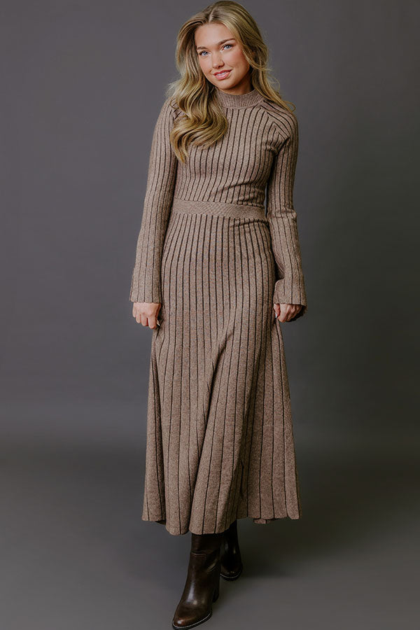 Street Style Ribbed Maxi Dress S / mocha Street Style Ribbed Maxi Dress S / mocha
