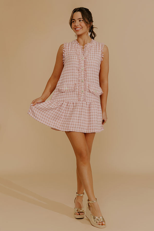 Grace and Poise Tweed Knit Mini Dress M / pink Grace and Poise Tweed Knit Mini Dress M / pink
