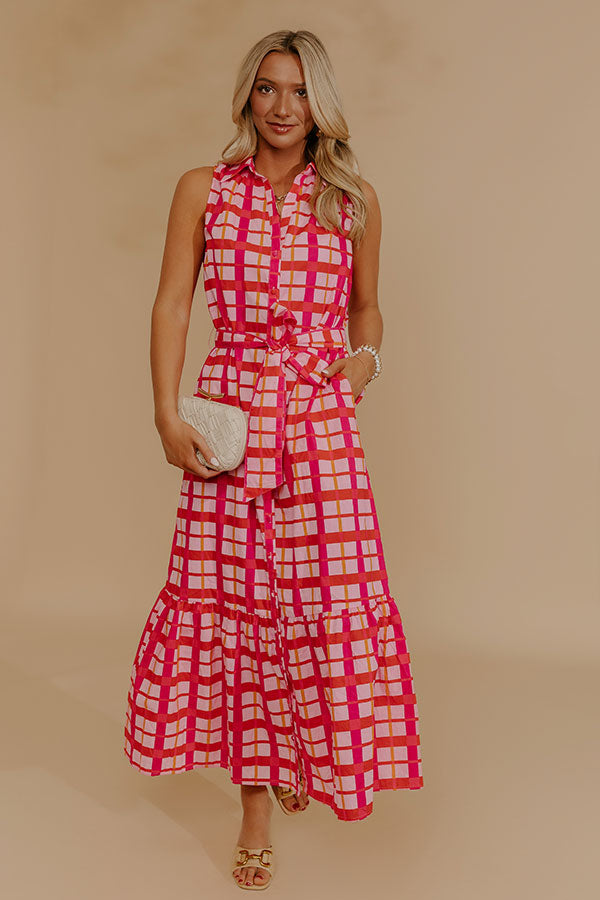 Boardwalk Stroll Plaid Maxi Dress in Hot Pink Impressions Online Boutique Boardwalk Stroll Plaid Maxi Dress in Hot Pink Impressions Online Boutique