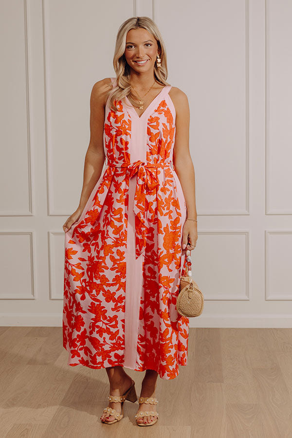 Vacay Bliss Floral Maxi Dress in Tangerine M / Tangerine Vacay Bliss Floral Maxi Dress in Tangerine M / Tangerine