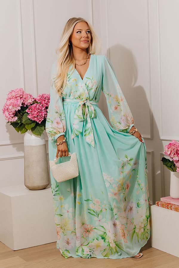 Secret Garden Floral Maxi Dress in Aqua Impressions Online Boutique Secret Garden Floral Maxi Dress in Aqua Impressions Online Boutique