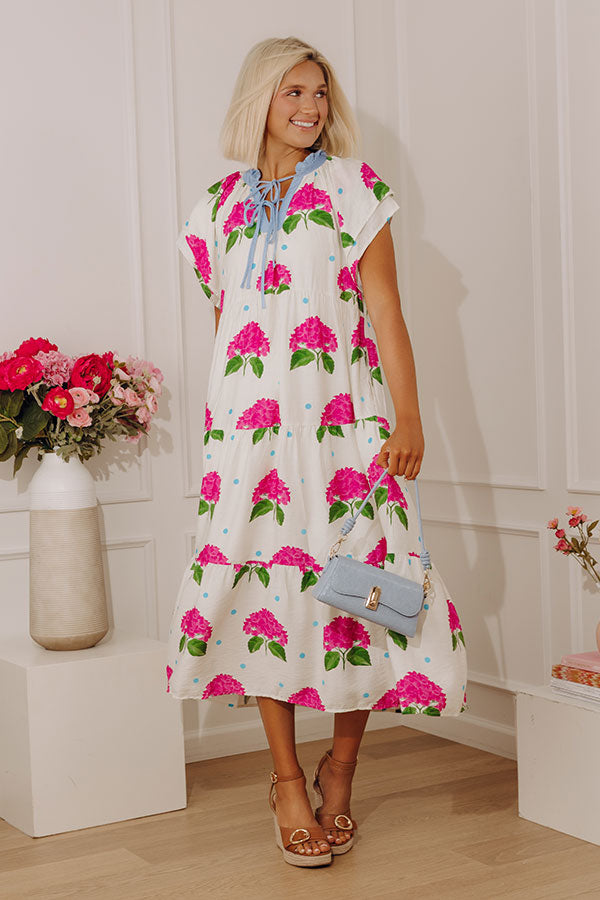 hydrangea dress Hydrangea Season Midi Dress M / cream