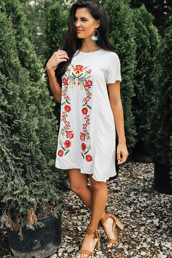 Meet Me In Maui Embroidered Shift Dress Meet Me In Maui Embroidered Shift Dress